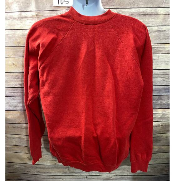 VTG Des Moines Airplane Sweatshirt Men's XL Red Made in USA Crew Pullover 24x28 - Picture 2 of 11